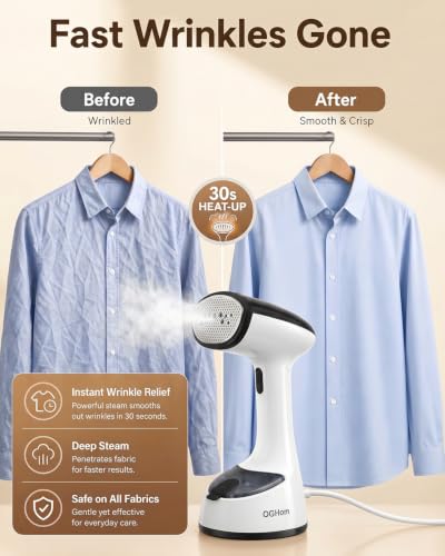 OGHom Handheld Foldable Clothes Steamer - 1000W Travel Garment Steamer