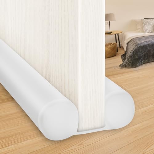 Under Door Draft Stopper 30 Inch - White Door Draft Blocker for Gaps up to 1.7"