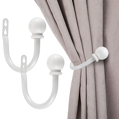 Set of 2 Decorative Aluminum Alloy Curtain Holdbacks, Wall Mounted Tiebacks