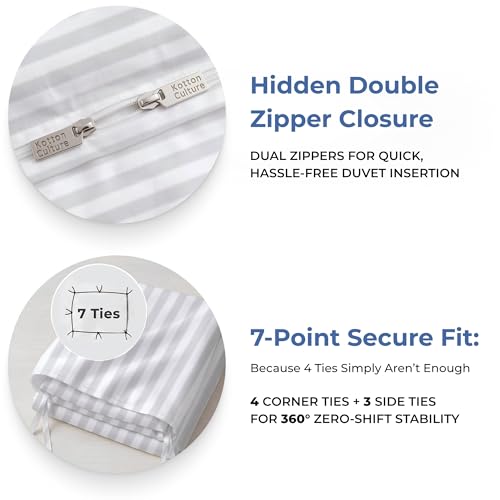 Twin Size Duvet Cover - 100% Egyptian Cotton, 600 TC, Soft & Durable