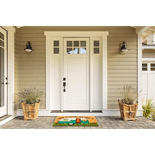 DII Heavy Duty Coir Doormat with Nonslip Vinyl Backing, Welcome Mat Outdoor Entry Way & Front Porch D?cor, Camper, 17x29