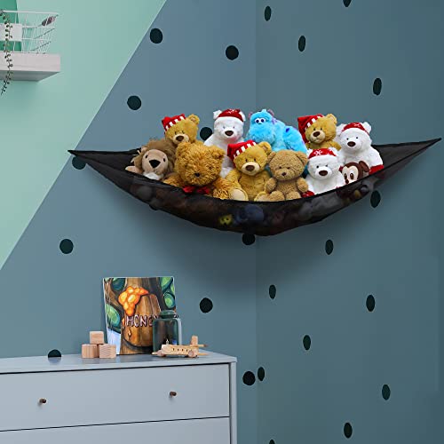 Jumbo Stuffed Animal Toy Hammock Net - 2 Pack Corner Wall Storage