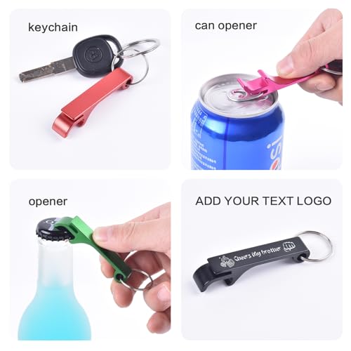 Bulk 100pcs Custom Logo & Photo Bottle Opener Keychains - Personalized Aluminum