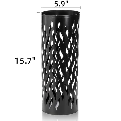 Modern Metal Umbrella Stand - Freestanding Entryway Storage Rack, Black