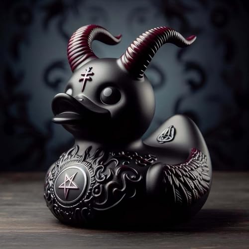Gothic Resin Duck Figurine, Dark Punk Duck Statue for Home Desk Decor