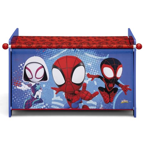 Spider-Man Toy Box with Retractable Lid - Durable Wooden Storage Chest