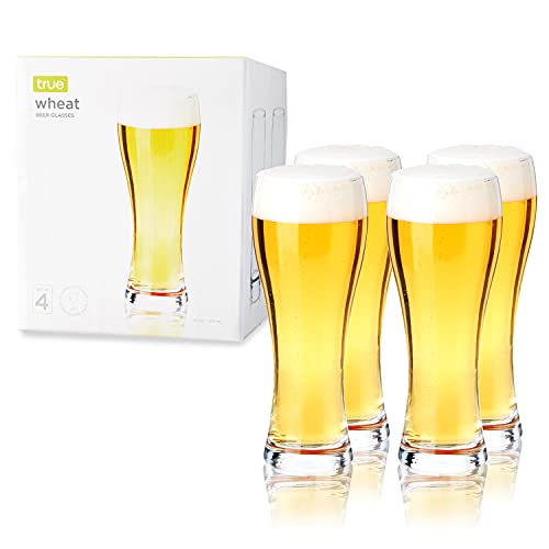 Wheat Beer Glasses, 23 oz Pilsner and Craft Beer Glass Set - 4 Pack