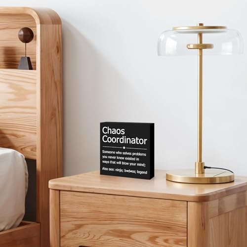 Chaos Coordinator Gifts Wooden Box Sign 5in x 5in x 1.1in, Xiahuyu 003