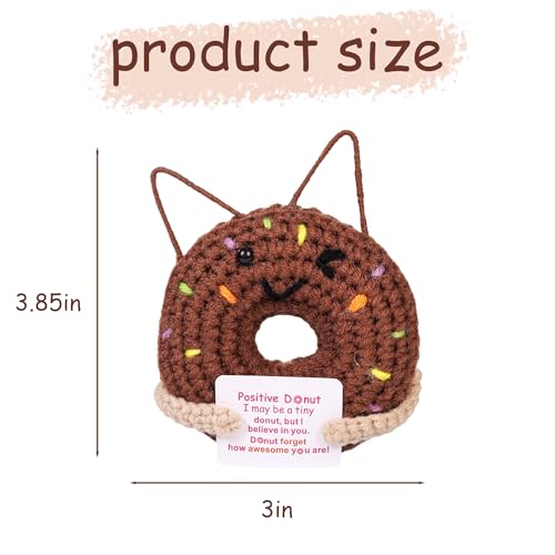 Knitted Donut Gift for Friend - Brown Handcrafted Friendship Keepsake - Variation: Donut-Brown
