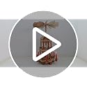 17-Inch Wooden Christmas Nativity Pyramid Carousel - 3-Tier Windmill Candle Holder