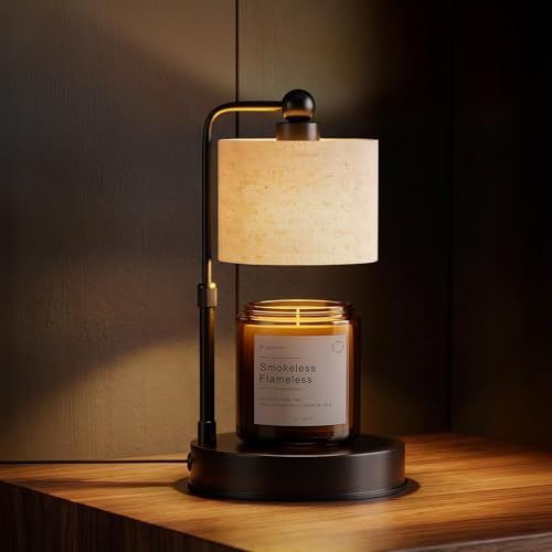 Dimmable Electric Candle Warmer Lamp with Timer & Adjustable Height