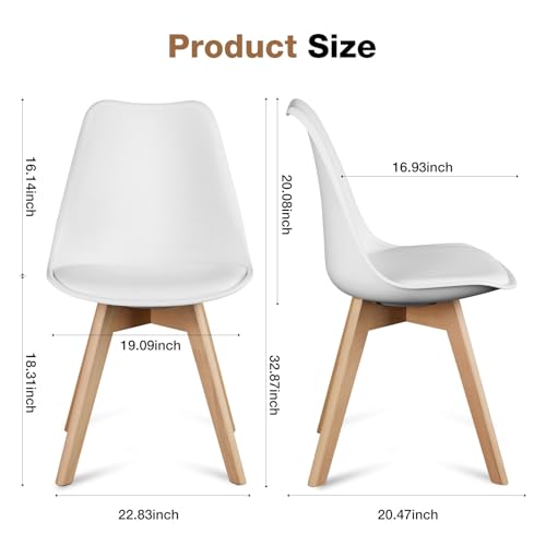 PU Leather Dining Chairs Set of 4 - Mid-Century Modern Side Chairs