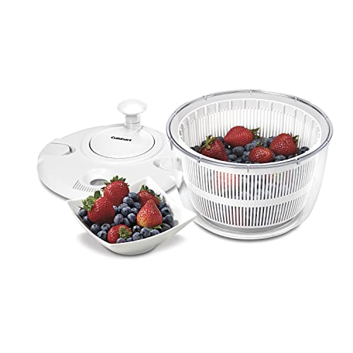 Cuisinart Large Salad Spinner- Wash, Spin & Dry Salad Greens, Fruits & Vegetables, 5qt, CTG-00-SASW White