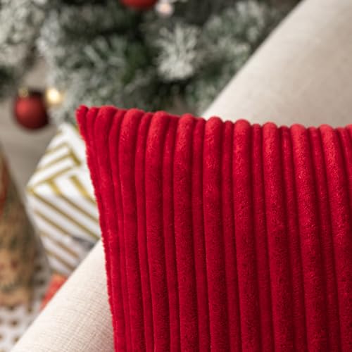 UGASA Velvet Christmas Pillow Covers 26x26 inch Burgundy Pack of 2