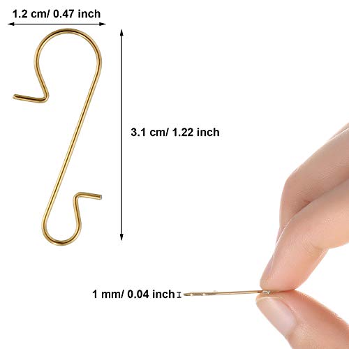 Christmas Ornament Hooks Set with Storage Box - 201 Pack Gold Wire Hangers