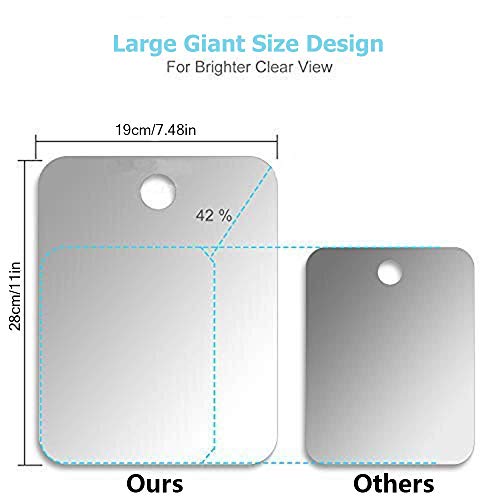 APHUIME Large Fogless Shower Mirror, Anit-Fog Shaving Mirror with Hook