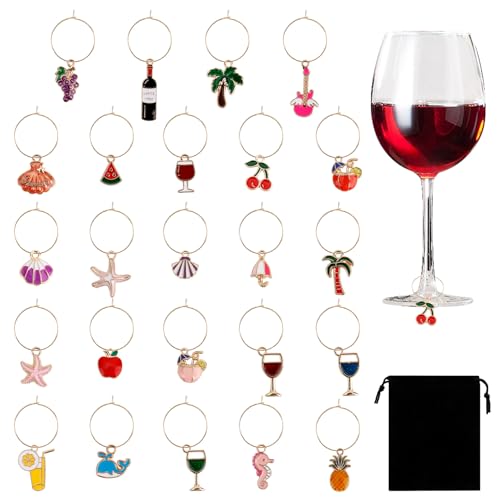 HadrNahkb Beach Wine Glass Charms for Stem Glasses Halloween Party Decor