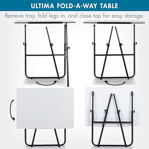 Adjustable Art Drafting Table with Storage Tray, Fold-Away Design, Black