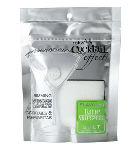 Rokz White Margarita Salt Drink Rimmer - 5 Ounce, Lime Infused, Resealable Pack