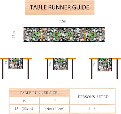 FARMNALL Halloween Fall Table Runner 13x72 Inches Kitchen Dining Decor