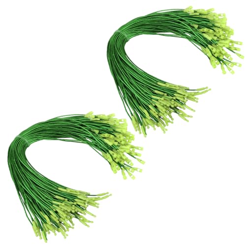 200 Pack Green Christmas Ornament String Hangers with Snap Fasteners