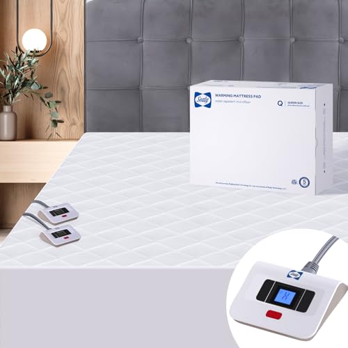 Heated Mattress Pad Queen Size with Dual Control & 10 Settings
