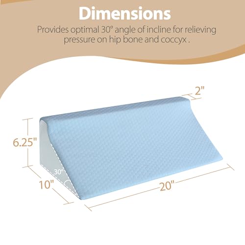 Memory Foam Wedge Pillow for Side Sleepers | Back & Leg Support