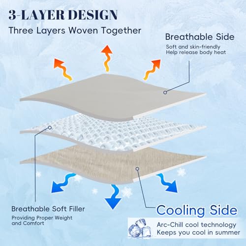 Cooling Blanket for Hot Sleepers - Soft Quilted Comforter