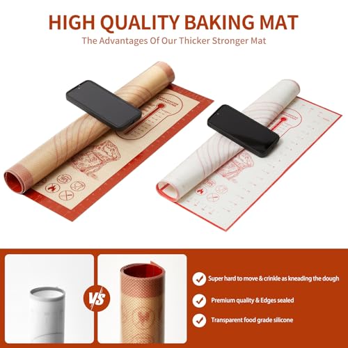 Extra Large Silicone Pastry Mat 28x20 Inch - Non-Stick Dough Rolling Mat