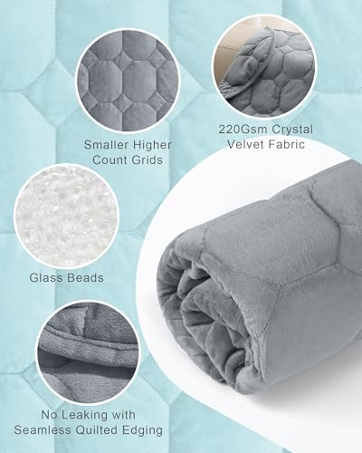 Weighted Lap Blanket 7 lbs, 24"x29" Crystal Velvet Portable Throw for Travel