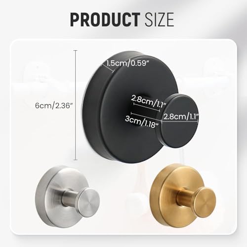 Heavy-Duty Stainless Steel Suction Cup Hooks for Wreaths - 2 Pack, Silver