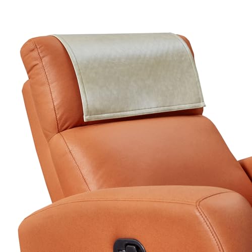 Non-Slip Faux Leather Recliner Headrest Cover - Washable, Waterproof, 17x27in