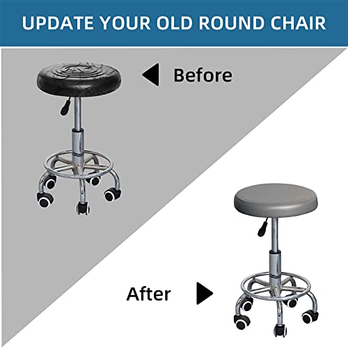 Round Bar Stool Covers - 2 Pack PU Waterproof Slipcovers