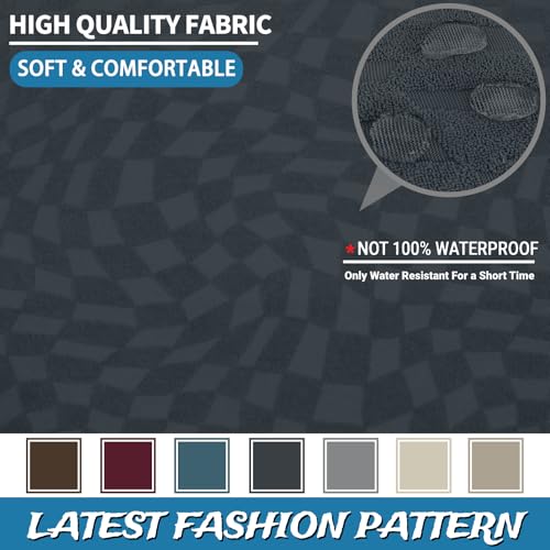 Rectangle Ottoman Cover - Super Stretch Soft Slipcover, Dark Grey
