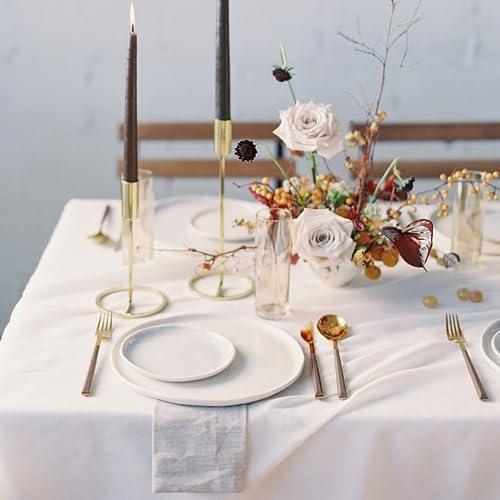6-Pack Rectangle Tablecloths 60x102 Inch for 6ft Tables, White Polyester