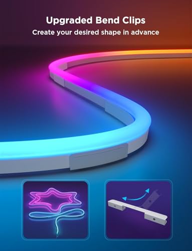 Neon Rope Light Mounting Brackets - 20 Piece Adhesive Clip Set