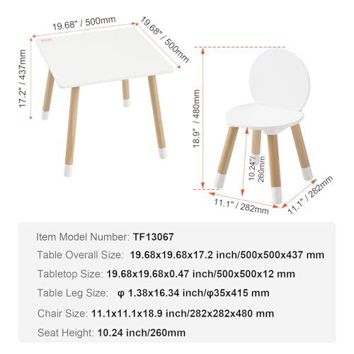 White Kids Table and Chairs Set - Toddler Multi-Activity Play Furniture