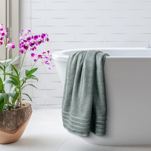 4-Piece Bath Towel Set, 30 x 60 Inch Cotton Bamboo Blend, Soft & Absorbent