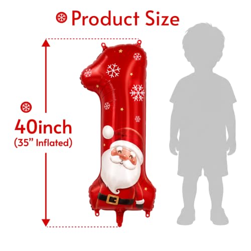 Glimmrly Red Number 1 Balloon | 40-Inch Christmas & Birthday Decor