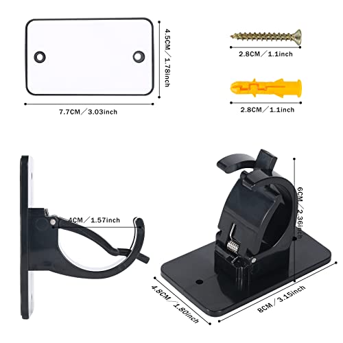 4Pcs Self-Adhesive Curtain Rod Holders, No-Drill Wall Brackets for Rods