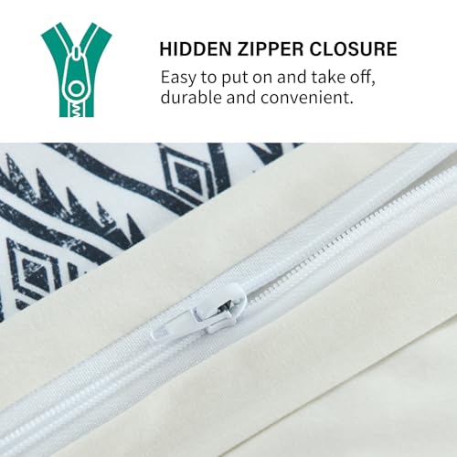 Boho Cotton Queen Duvet Cover 90"x90" - 3 Piece Bedding Set