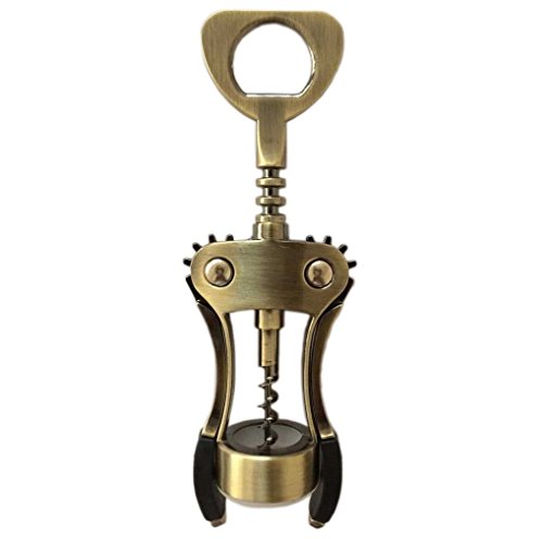 FIRE ROSE Antique Bronze Wine Corkscrew & Bottle Opener - Elegant Wing Lever Tool