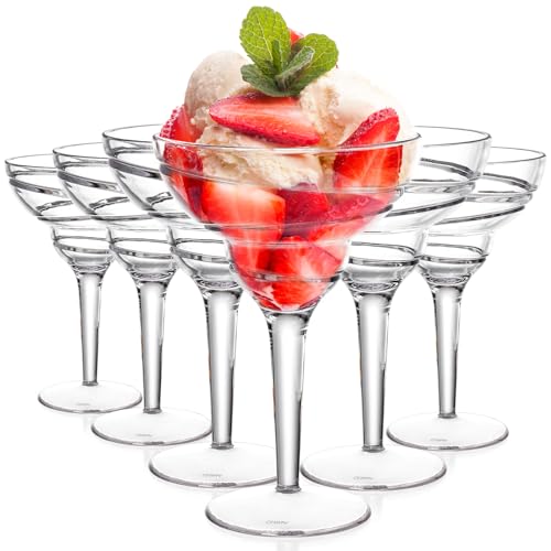 Youeon 6-Pack 12 Oz Shatterproof Acrylic Margarita Glasses - Reusable Stemware for Indoor & Outdoor Parties