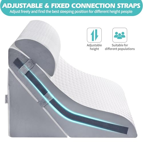 Adjustable Memory Foam Wedge Pillow Set - 3PCS Bed Wedges for Comfort