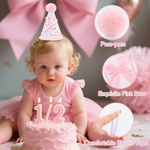 Half Birthday Decoration Set for Girls - 6 Month Party Supplies & Outfit