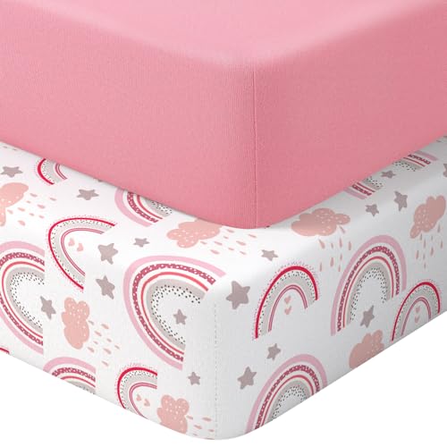 Soft Microfiber Baby Crib Fitted Sheets 2-Pack - Fits 28x52 Mattress