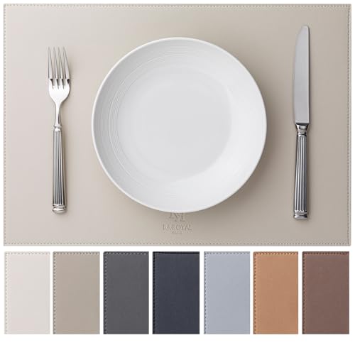 Faux Leather Placemats Set of 6 - Washable Heat-Resistant Table Mats