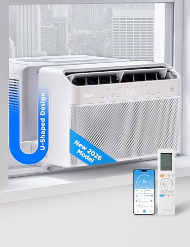 Midea 12,000 BTU U-Shaped Window Air Conditioner 550 Sq Ft Inverter Wi-Fi