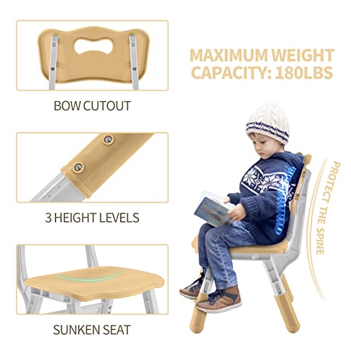 DOREROOM Kids Adjustable Table & 4 Chairs Set, 47.2" x 23.6", Beige -W