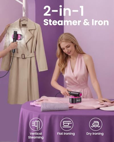 Nirrom Dual Voltage Travel Clothes Steamer, 1200W Portable Garment Iron